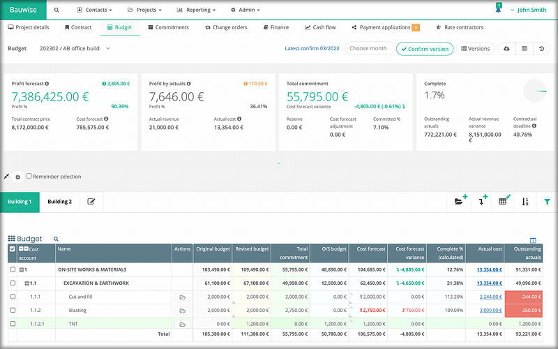 Construction Cost Tracking Software Bauwise Construction Management